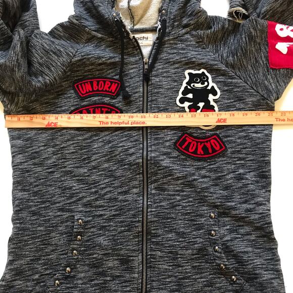 iro-ochi Full Zip Men's Cotton Hoodie Jacket Tokyo Unborn Saints MC EUC Japan - Picture 10 of 11